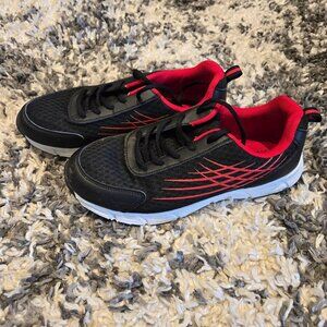 Athletic Works Kids Mesh Running Sneakers | Size 6 | Black/Red